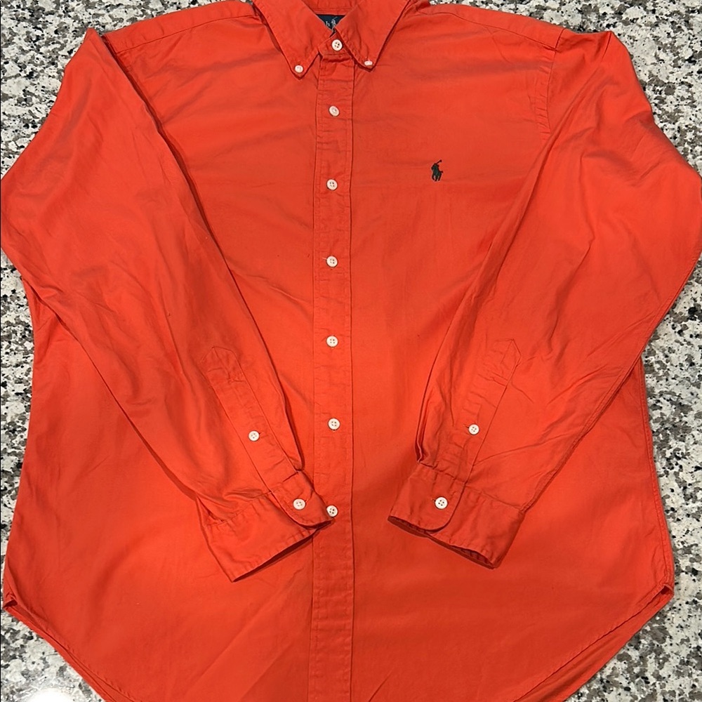 Ralph Lauren Blue Label Orange Casual Button Down Shirt
